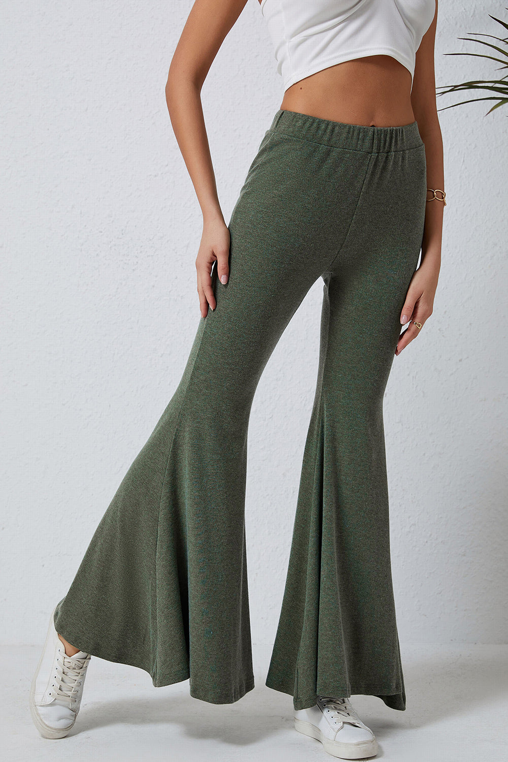 Green High Waist Fit and Flare Pants – Emmeline's Fashion