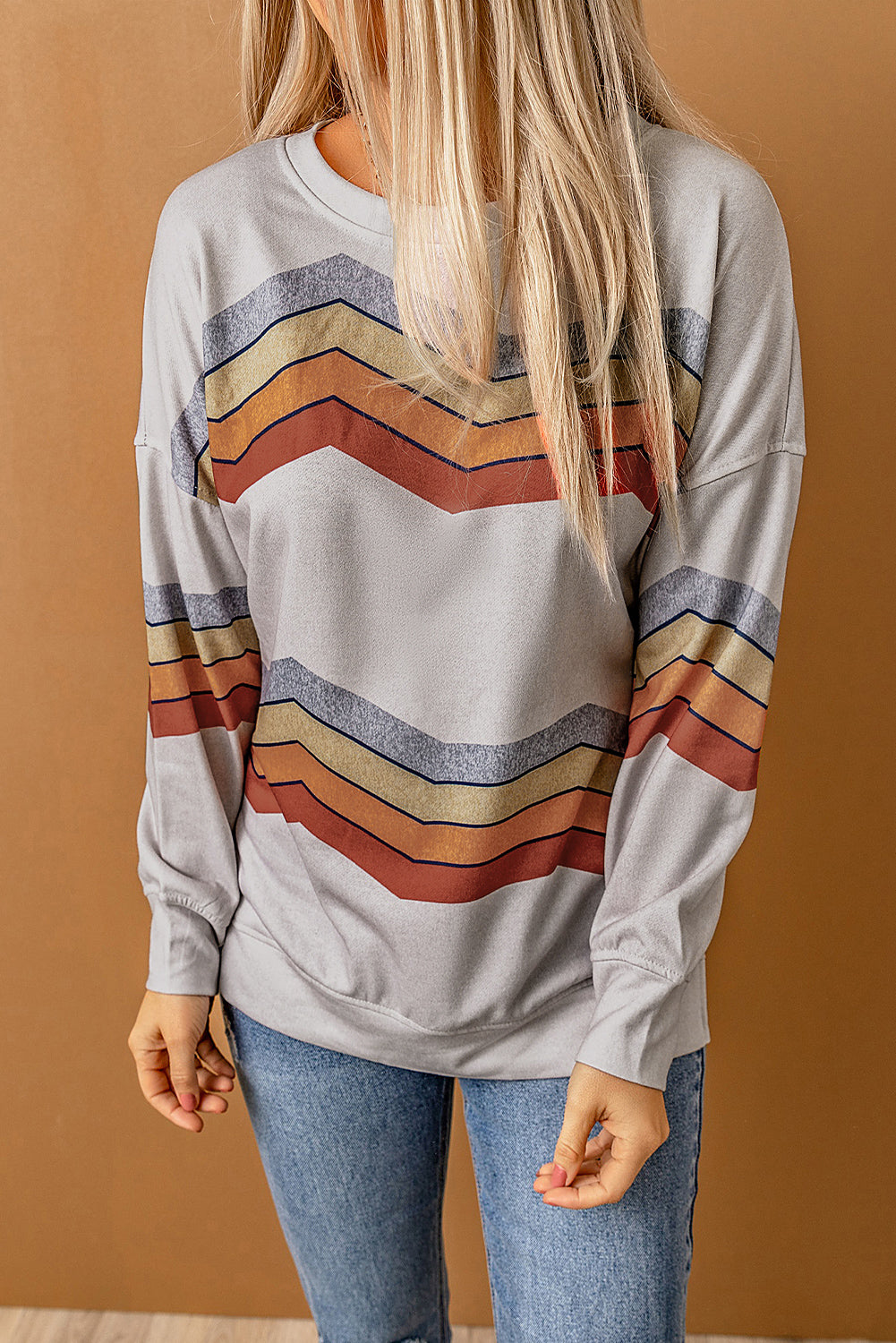 Gray Color Block Classic Sweatshirt