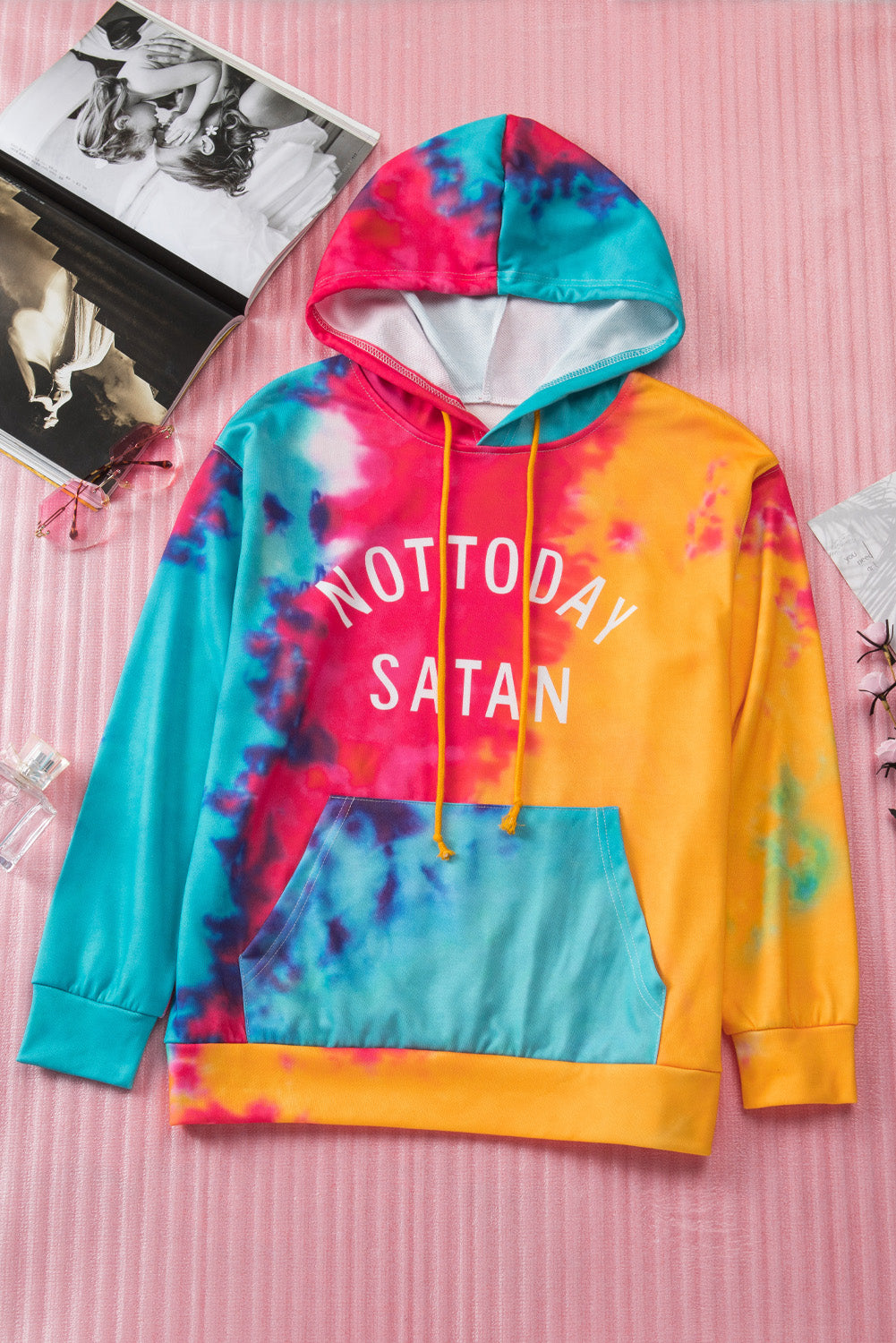 Not Today Satan Tie Dye Hoodie