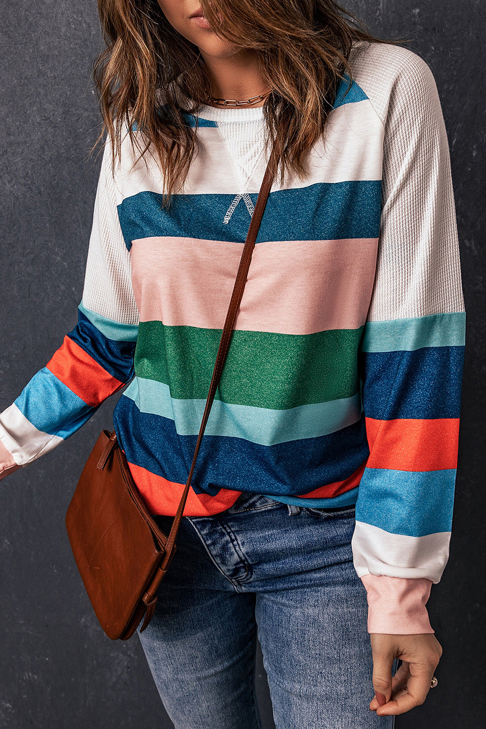 Striped Color Block Long Sleeve Top